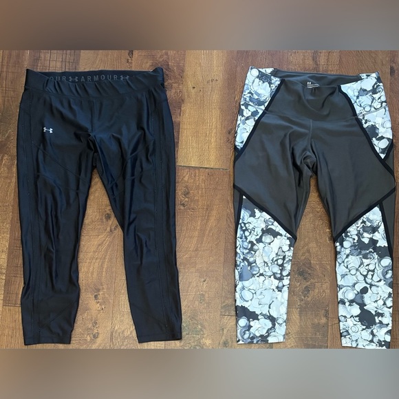 Under Armour Womens compression leggings 2 two pairs XL extra large heat gear - Picture 1 of 11